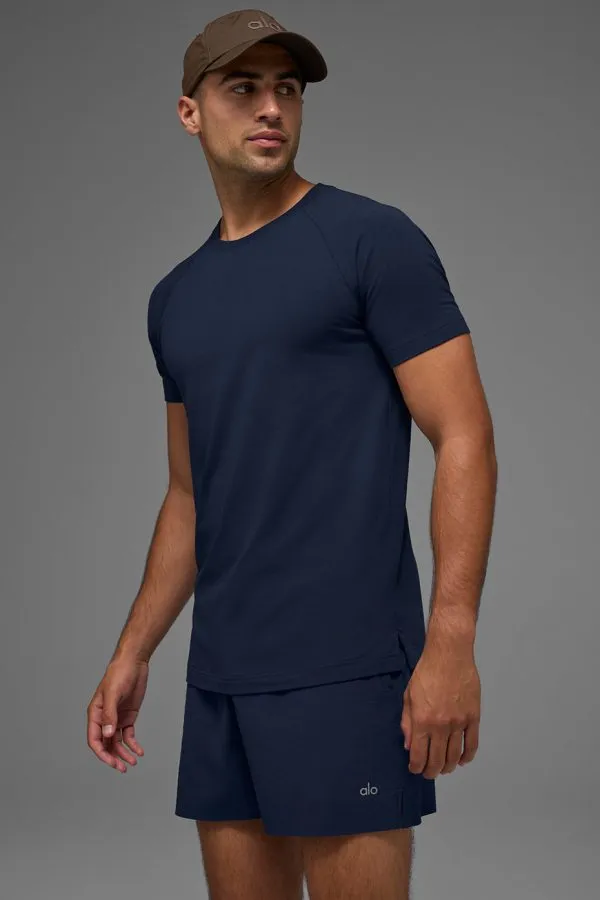 Vapor Rundhals-Kurzarmshirt - Marineblau