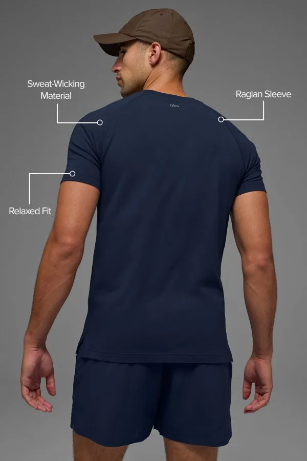 Vapor Rundhals-Kurzarmshirt - Marineblau