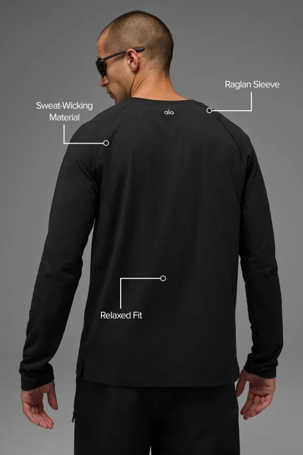 Vapor Rundhals-Langarmshirt - Schwarz