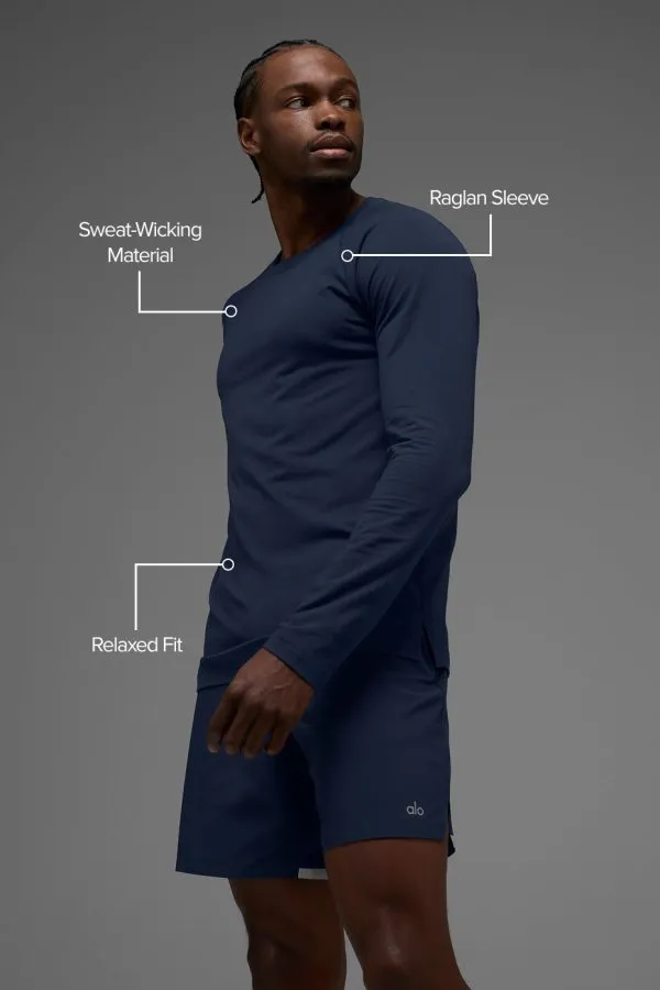 Vapor Rundhals-Langarmshirt - Marineblau