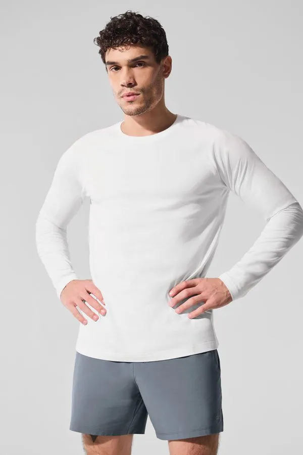 Vapor Rundhals-Langarmshirt - Weiß