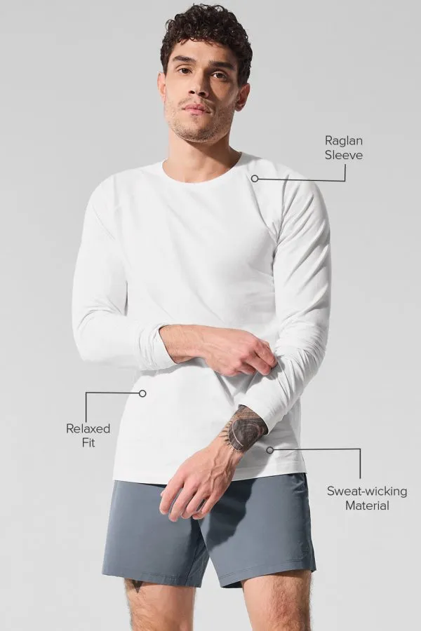 Vapor Rundhals-Langarmshirt - Weiß