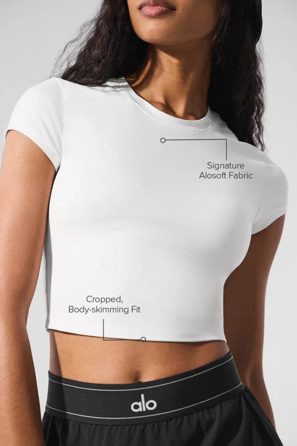 Ultrasoft Cropped Finesse Kurzarmshirt - Weiß