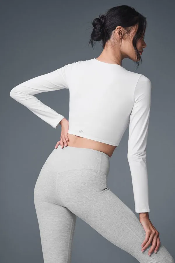 Haut court à manches longues Finesse Ultrasoft - Blanc