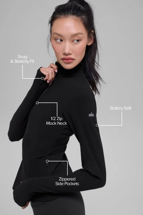 Pull 1/2 Zip Rapid Ultrasoft - Noir