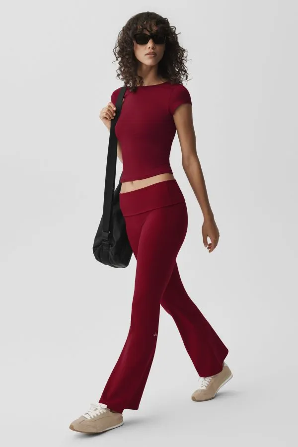 Legging évasé à revers Softsculpt - Rouge romance
