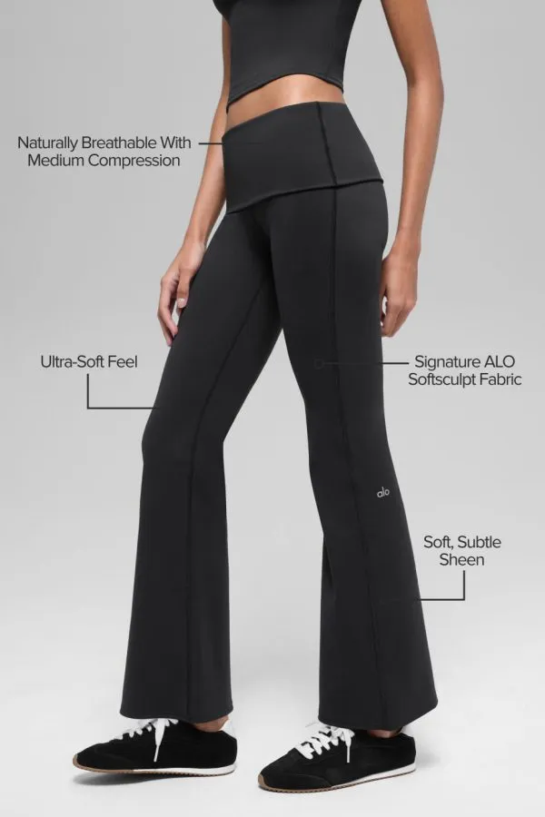 Legging évasé à revers 7/8 Softsculpt - Noir