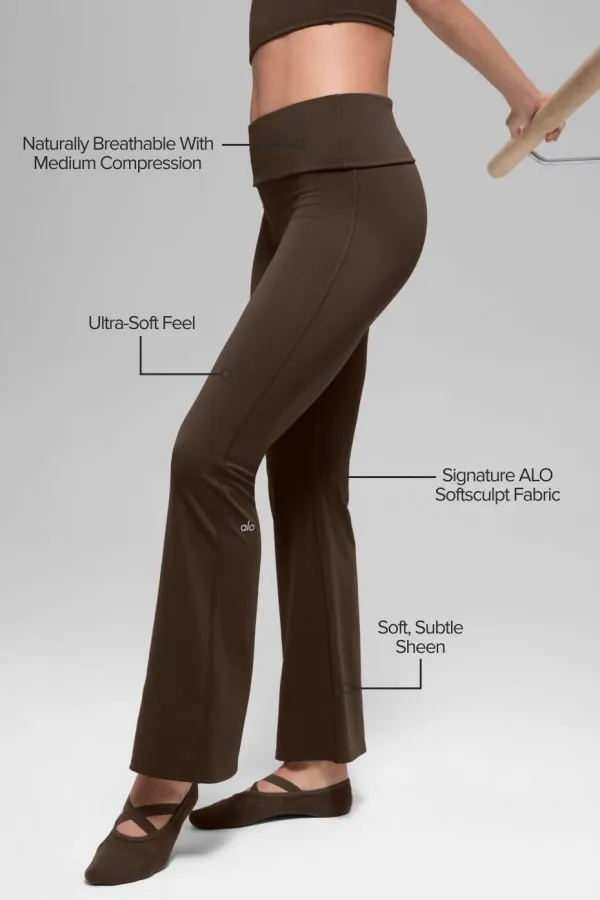 Softsculpt 7/8 ausgestelltes Legging mit Umschlagbund - Espresso