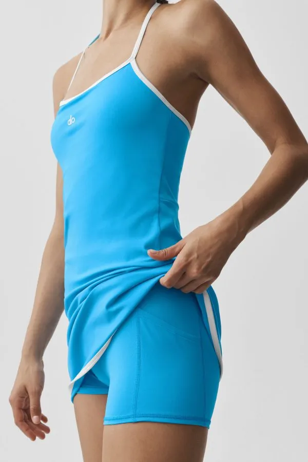 Softsculpt Neckholder-Tenniskleid - Azurblau/Weiß