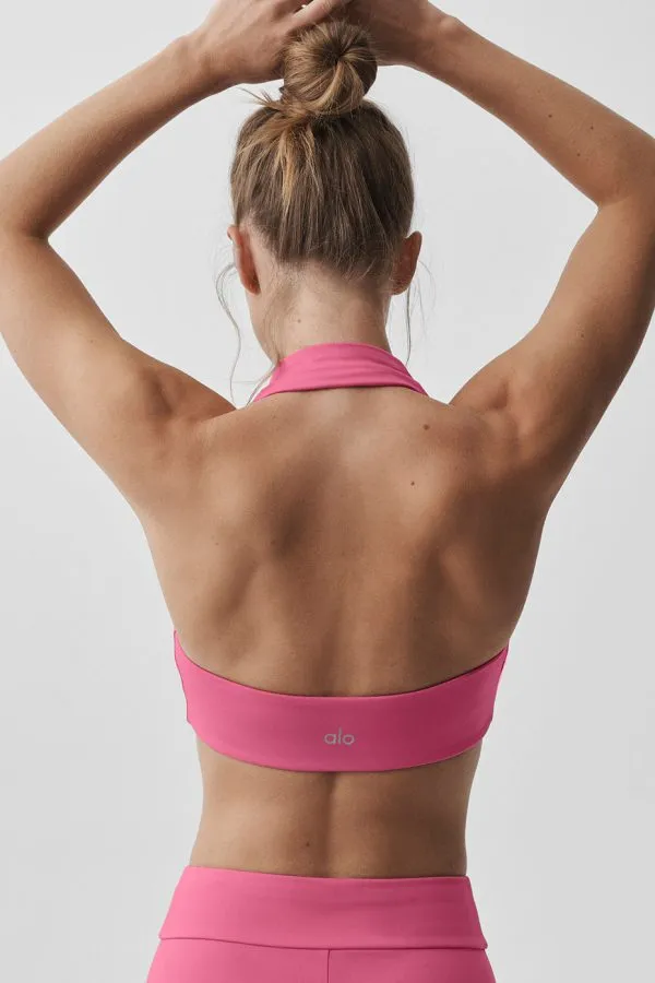 ALO Softsculpt Feel The Heat Halter Bra - Paradise Pink
