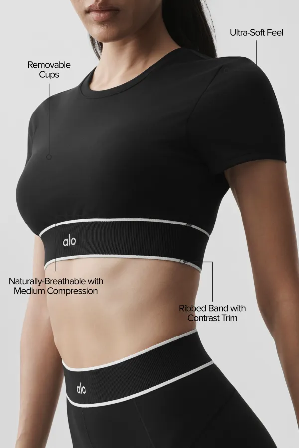 Brassière manches courtes Softsculpt Amp It Up - Noir